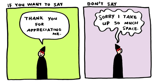 'Obrigada' pode ser melhor do que 'desculpa'