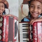 Aos 6 anos, menina aprende a tocar sanfona tendo Luiz Gonzaga como inspiração