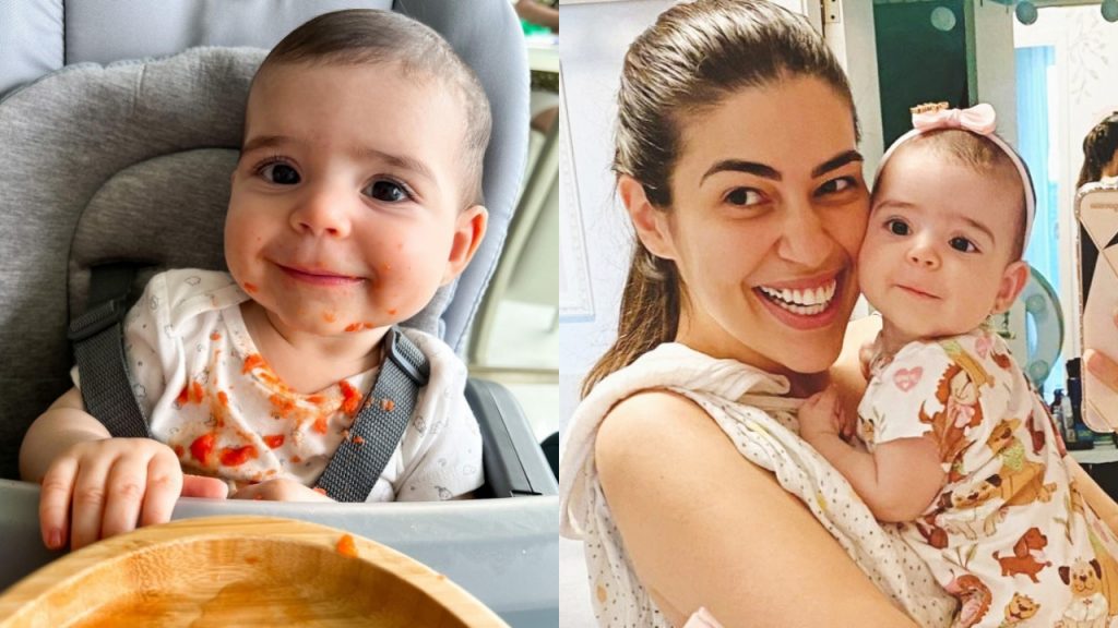 Vivian Amorim compartilha início de introdução alimentar da filha: "Descobrindo"