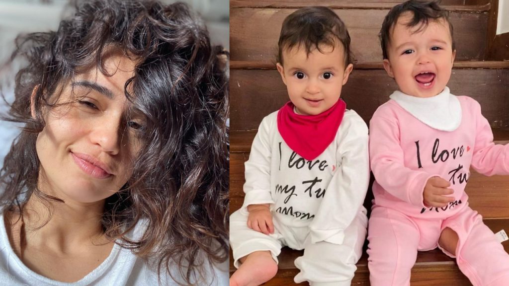 Nanda Costa celebra 11 meses de filhas gêmeas, Kim e Tiê: "Viva elas"