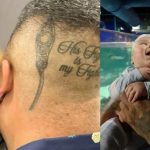 Pai faz tatuagem para filho que passou por cirurgia cerebral: "A luta dele é minha"