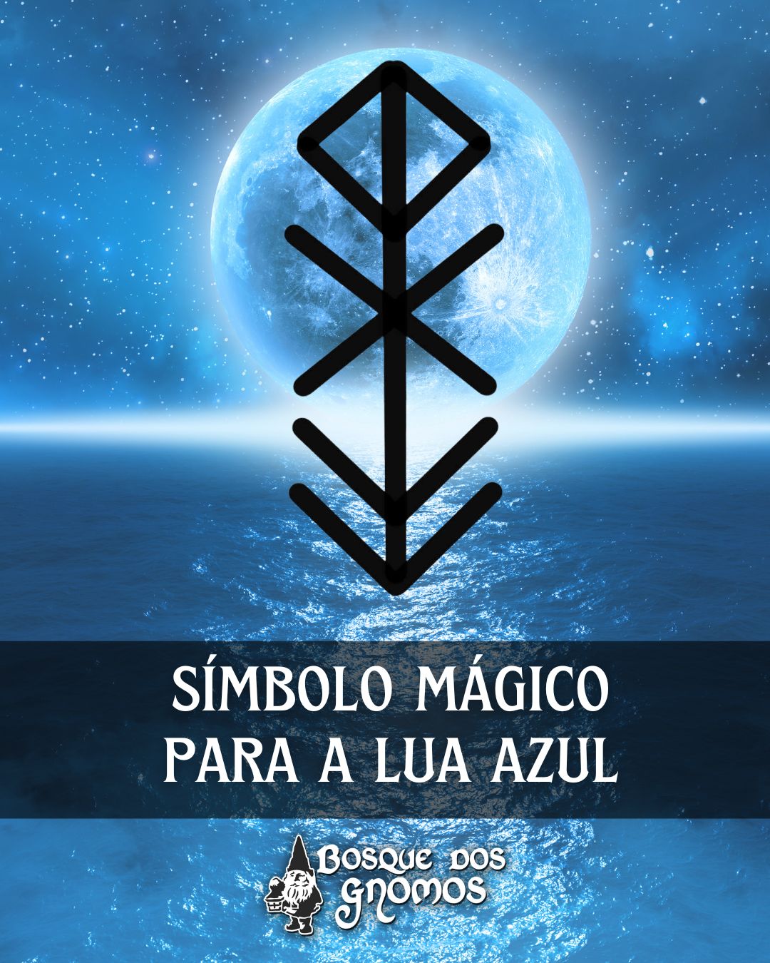 Símbolo para Superlua Azul: bindrune poderosa de conexão espiritual