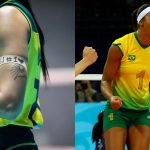 Com faixas improvisadas, jogadoras da Seleção homenageiam Walewska em Pré-Olímpico de vôlei